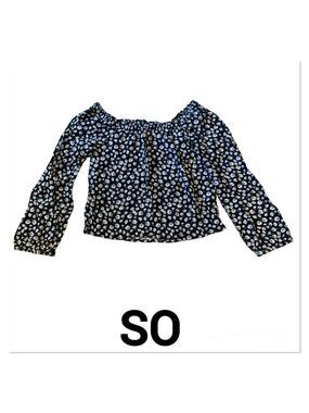 SO Peasant Blouse Floral Print size small 7